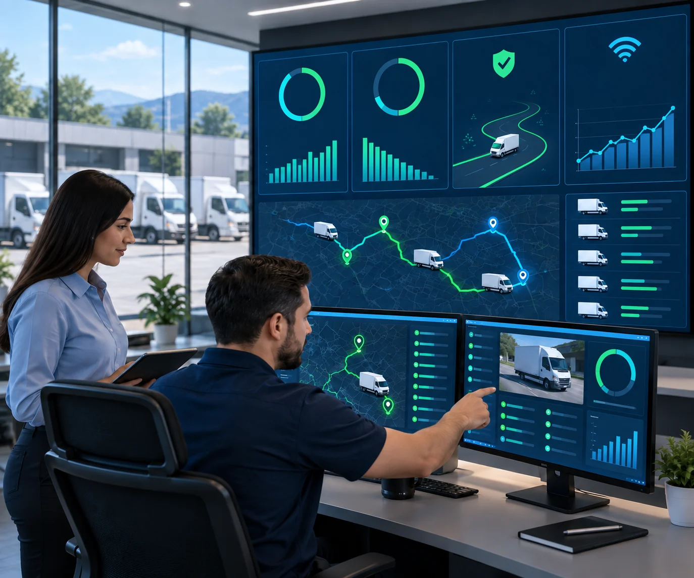 Centro profesional de monitoreo y gestión de flotas GPS